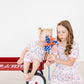 Vintage Flags Smocked Ruffle Dress