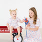 Vintage Flags Smocked Ruffle Dress