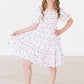 Vintage Flags Smocked Ruffle Dress