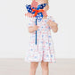 Vintage Flags Smocked Ruffle Dress
