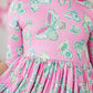 Butterfly Garden 3/4 Sleeve Pocket Twirl Dress