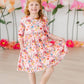 Bouquet Beauty 3/4 Sleeve Pocket Twirl Dress