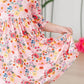 Bouquet Beauty 3/4 Sleeve Pocket Twirl Dress