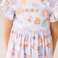 Rainy Day Flutter Sleeve Twirl Dress
