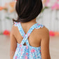 Crab Walk Ruffle Cross Back Dress