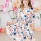 Blush Peony 3/4 Sleeve Pocket Twirl Dress