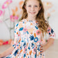 Blush Peony 3/4 Sleeve Pocket Twirl Dress