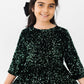 Hunter Green Velvet Sequin Dress