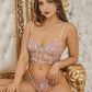 Champagne Floral Sexy Sheer Embroidered Lingerie Set