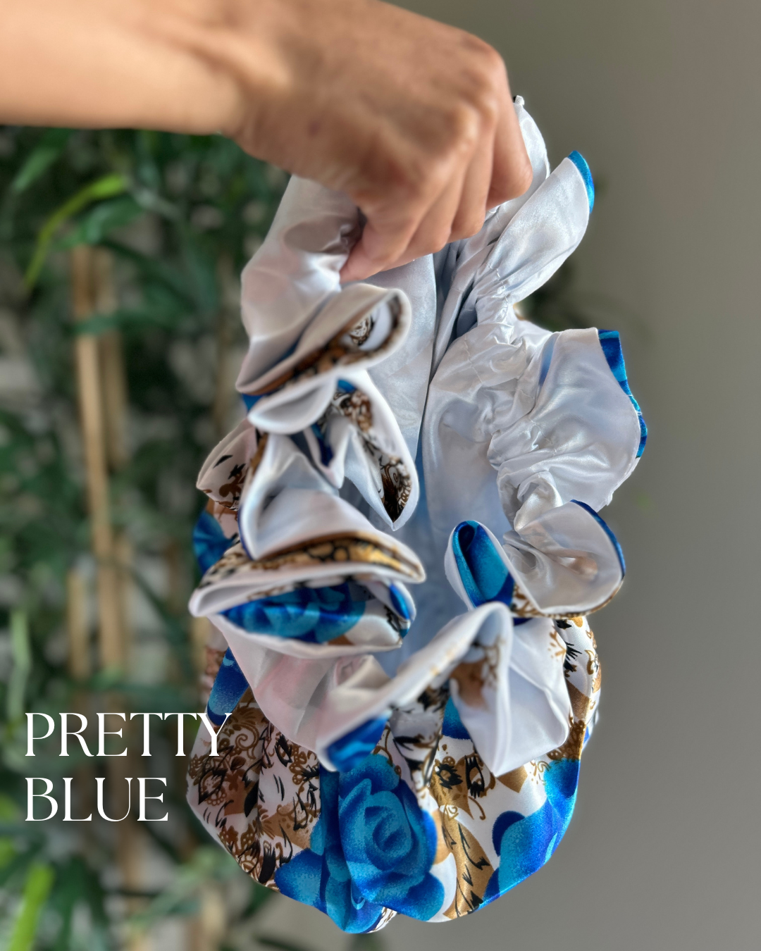 Pretty Blue All Satin Bonnet