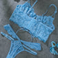 Blue Pearls Small Flower Lace Lingerie Set