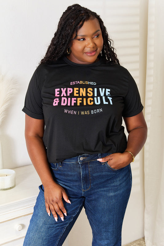 “Expensive & Difficult” Graphic Cuffed Sleeve T-Shirt