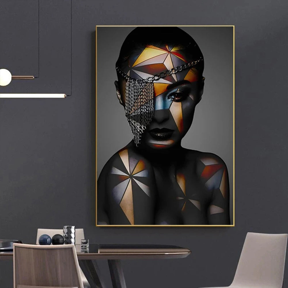 Black Woman Canvas Painting Wall Art