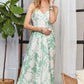 Print Spaghetti Strap Maxi Dress in Green