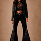 Rockstar Rouge Flare Black Crocodile