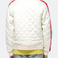 Konus Men's Quilted Satin Jacket in Off White