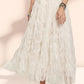 ADORA Elastic Waist Cloud Fluffy Maxi Skirt in Beige