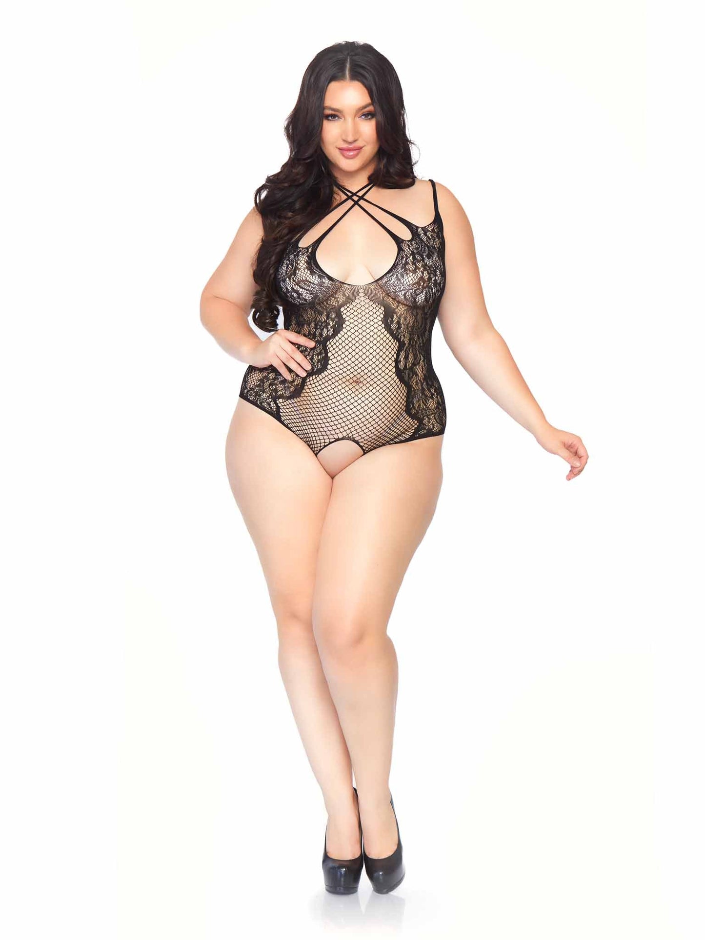 Afterglow Lace Halter Teddy