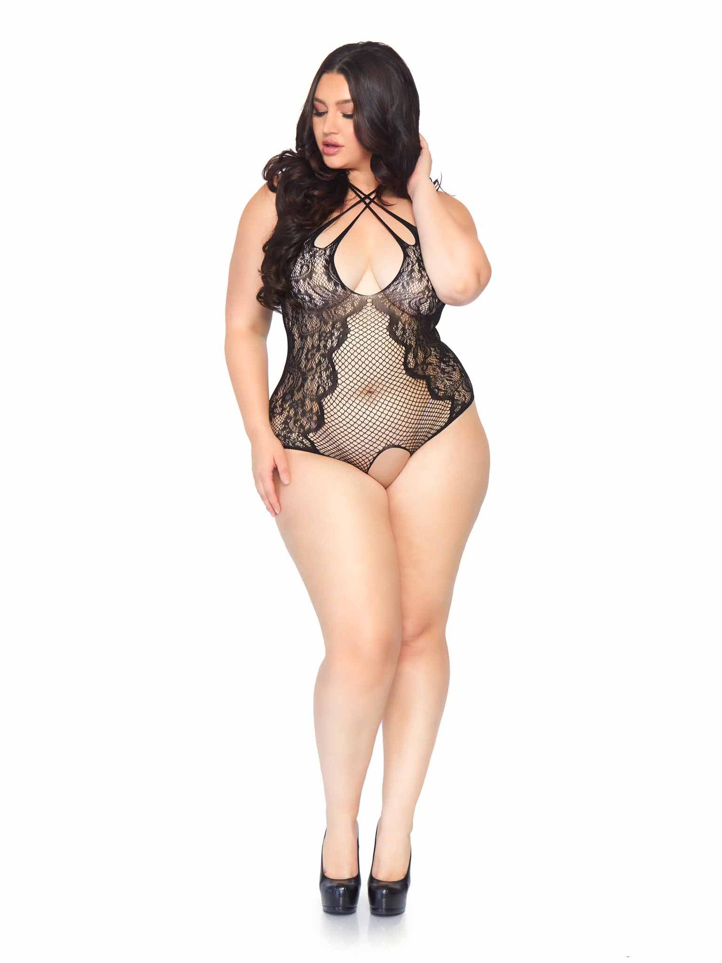 Afterglow Lace Halter Teddy