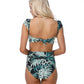 TROPICAL SLEEVE CAP HIGH WAIST BIKINI SET