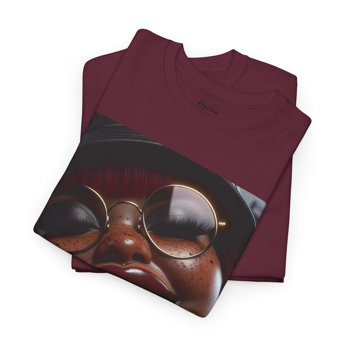 Smiling Afro Woman Graphic Tee — Bold Urban Portrait T-Shirt