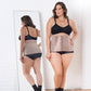 Shapette Powermesh Satin Panel Waist Cincher