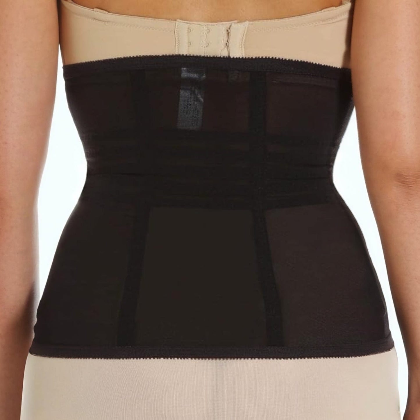 Shapette Powermesh Satin Panel Waist Cincher
