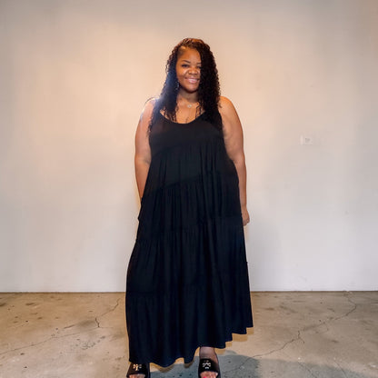 Spaghetti Strap Fit & Flare Maxi Dress