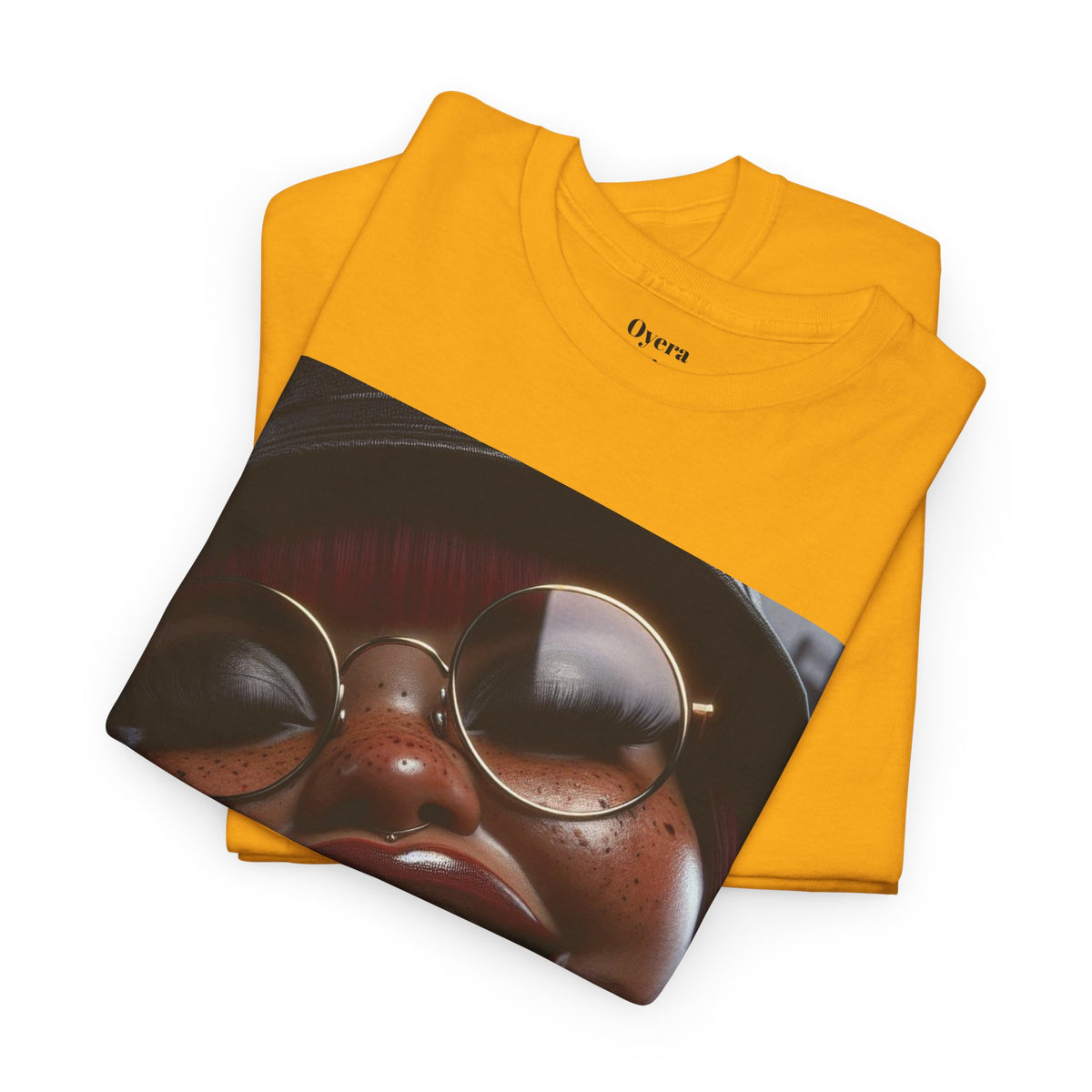 Smiling Afro Woman Graphic Tee — Bold Urban Portrait T-Shirt