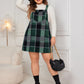 Honey Plaid Wide Strap Overall Dress