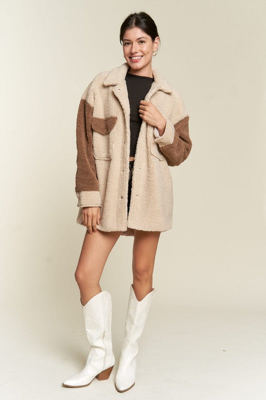 “Warm & Fuzzy Here” Sherpa Jacket
