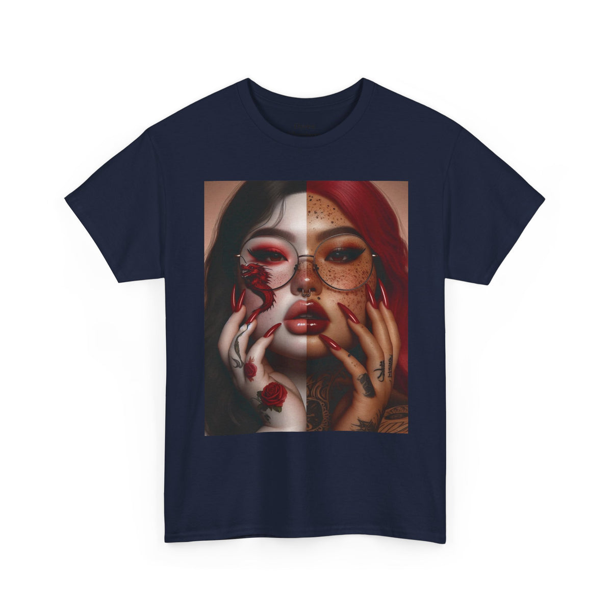 Surreal Split Face Art T-Shirt