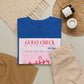 Pretty Curvy Girl Tee — Pink Guest Check Graphic Shirt