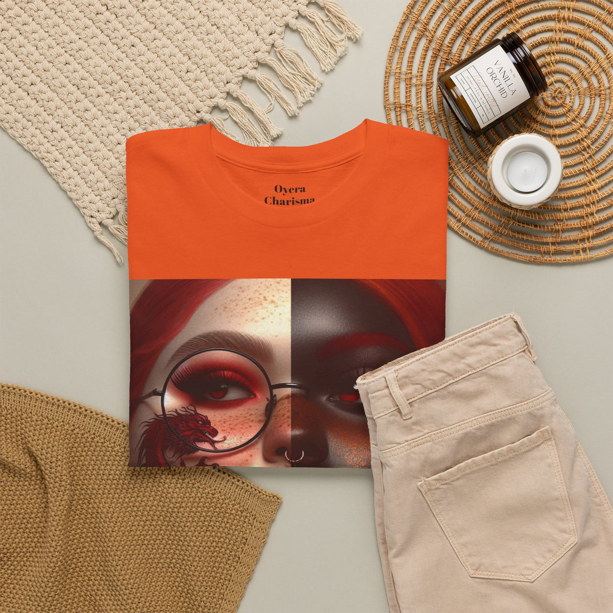 Graphic Tee — Dual-Faced Gothic Rose Portrait
