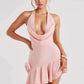 Cowl Neck Halter Mini Dress