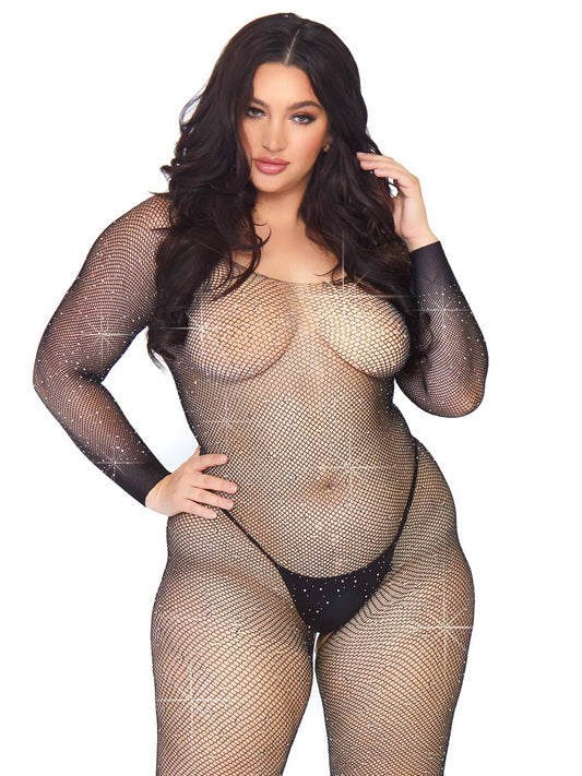 Please Me Rhinestone Bodystocking