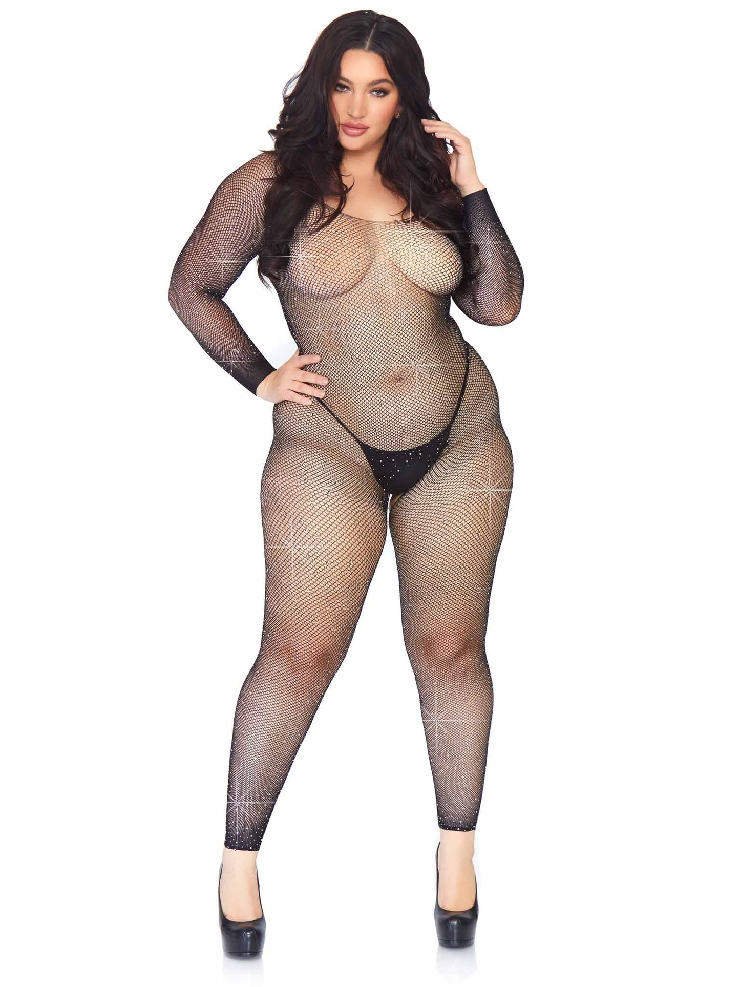 Please Me Rhinestone Bodystocking