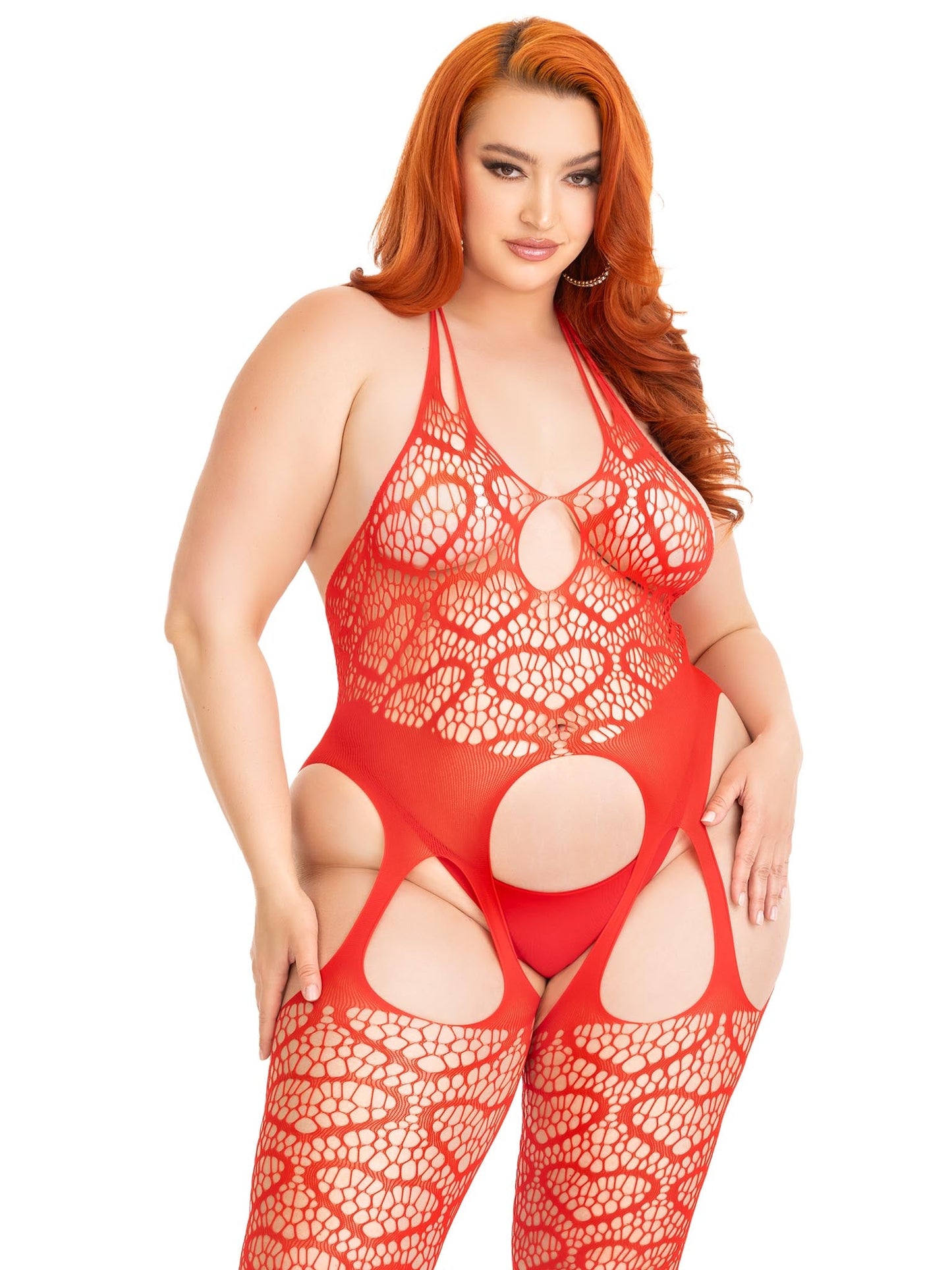 Love Hangover Heart Net Bodystocking