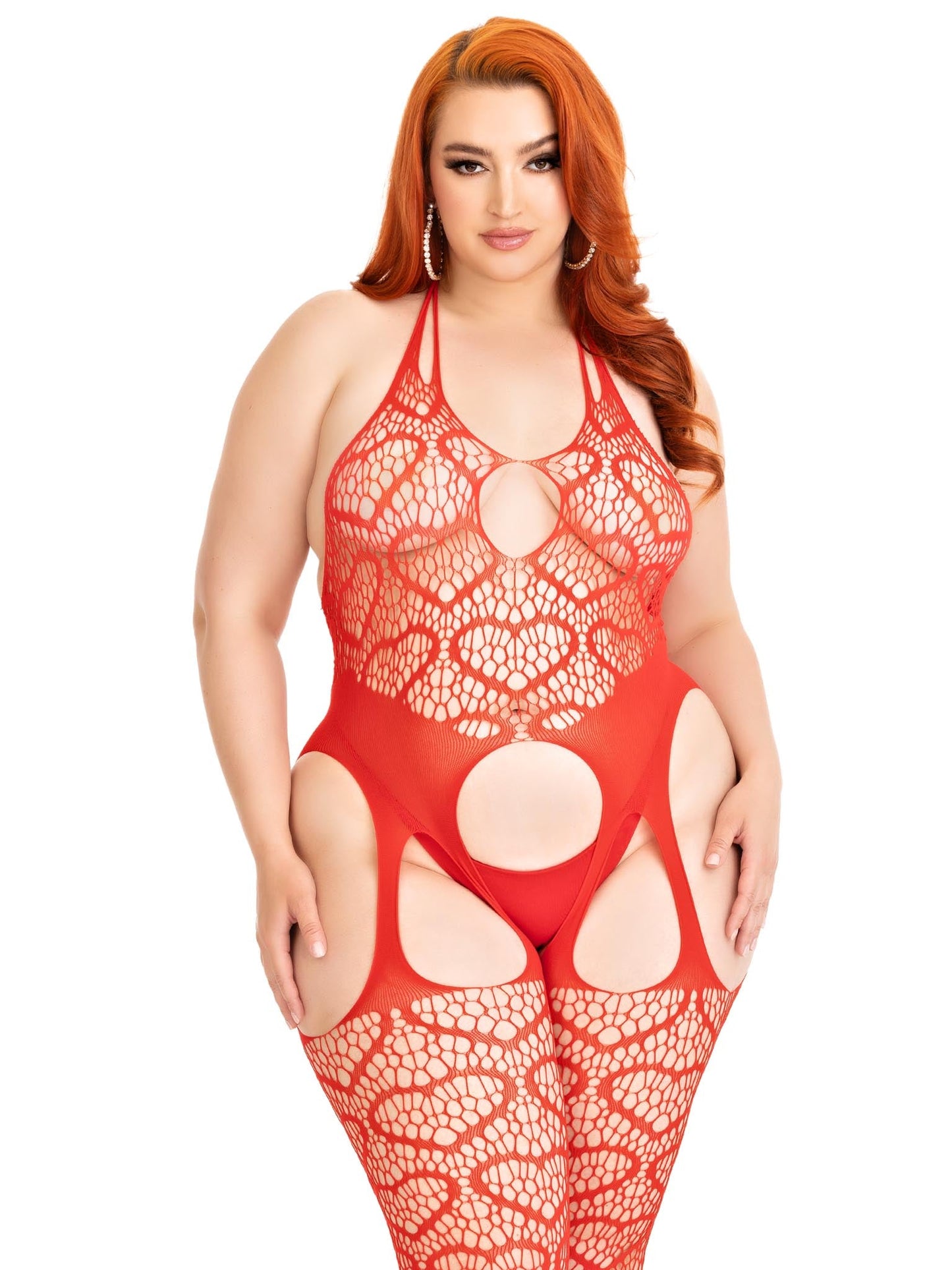 Love Hangover Heart Net Bodystocking