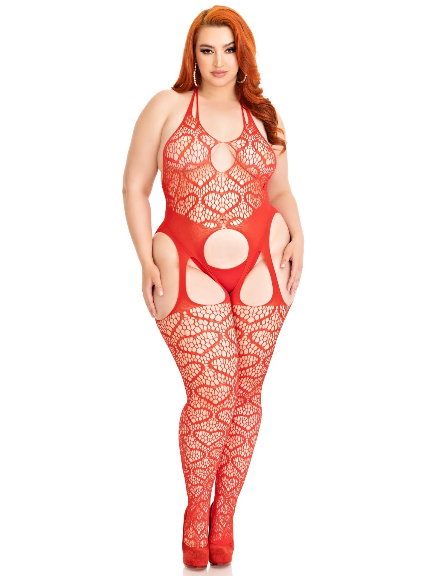 Love Hangover Heart Net Bodystocking