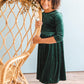 Hunter Green Velvet Twirl Dress