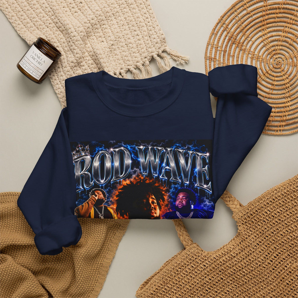 “Rod Wave” Blue Crewneck Sweatshirt