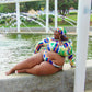 Three-Piece Swimsuit High Waist Print Split Long Sleeve