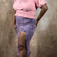 Midi Skirt In Denim Pink