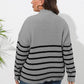 Zip-Up Striped Sweater