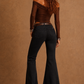 Rockstar Rouge Flare Black Cowhide
