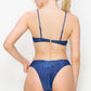 Denim Print Simple Bikini Swimsuits