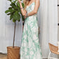 Print Spaghetti Strap Maxi Dress in Green