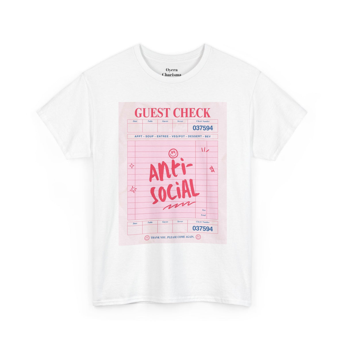 Anti-Social Guest Check T-Shirt