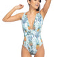 PINEAPPLE V NECK FRONT ONE PIECE SWIMSUIT
